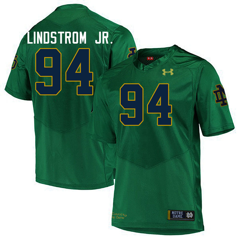 Men #94 Eric Lindstrom Jr. Notre Dame Fighting Irish College Football Jerseys Stitched-Green